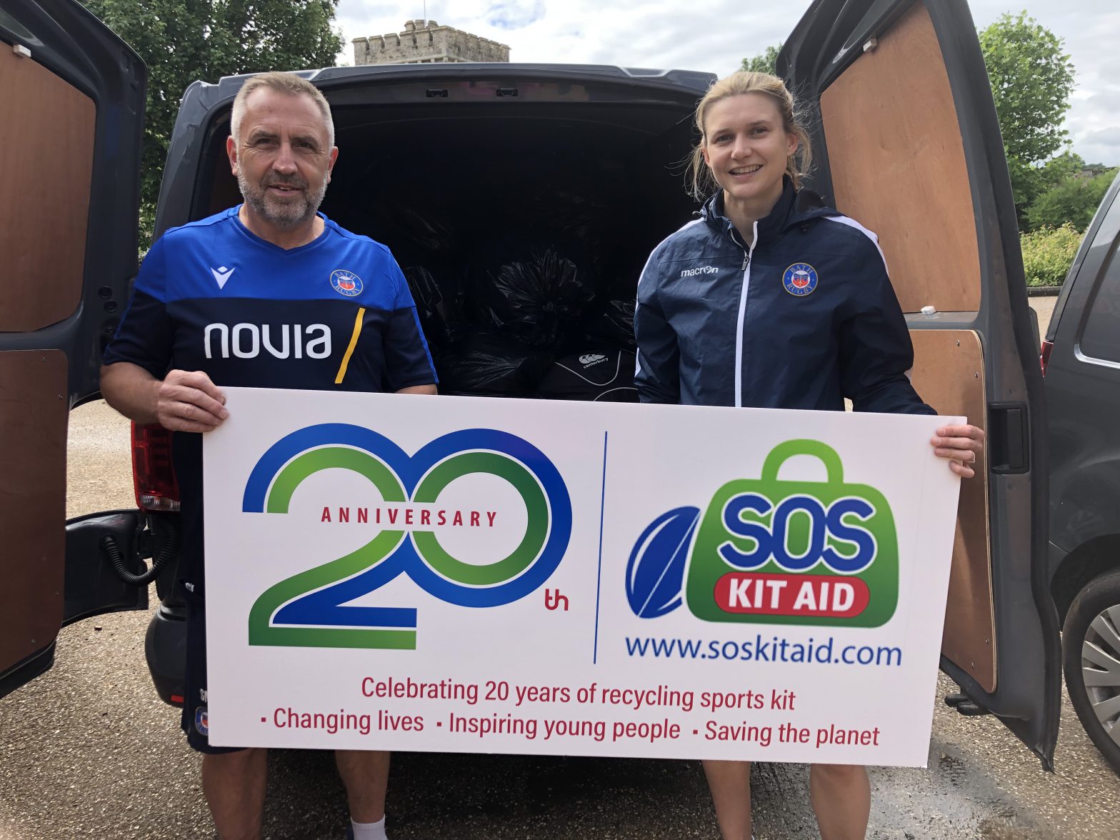 Bath rugby kit donation and SOS Kit Aid