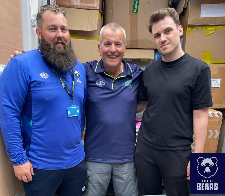 Bristol Bears donate huge amount of kit to SOS Kit Aid